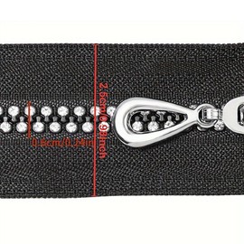 GNSN 2PCS Rhinestone Nylon Zippers Zip Sewing Craft DIY (Black,15.8 in/40 cm)