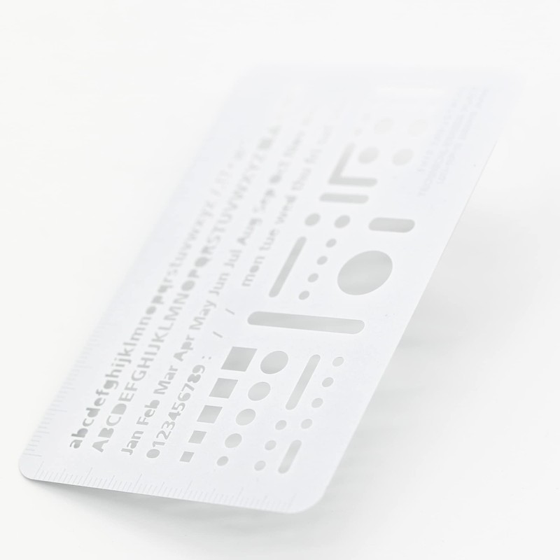 Radite LDTI-TEP-15 Letter Eraser Template TECHNICAL ERASER PLATE WHITE
