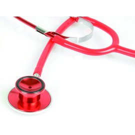 Gima - Doppelkopf-Stethoskop TRAD COLOR, Erwachsene, Y Farbe Rot, Pavillon Ø 43,5 mm, Glocke Ø 30 mm Außenmaß, Latexfrei, CE Medizinprodukt
