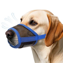 Dog Muzzle, Soft Air Mesh Muzzle for Small, Medium & Large Dogs, Anti-Biting, Barking, Chewing, Breathable, Drinkable, Adjustable Loop, Suitable for German Shepherd, Husky, Labrador Retriever -Blue,XL