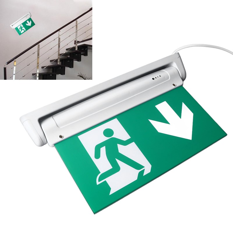 Exit Sign LED Battery Powered Emergency Safety Facilities Acrylic ABS