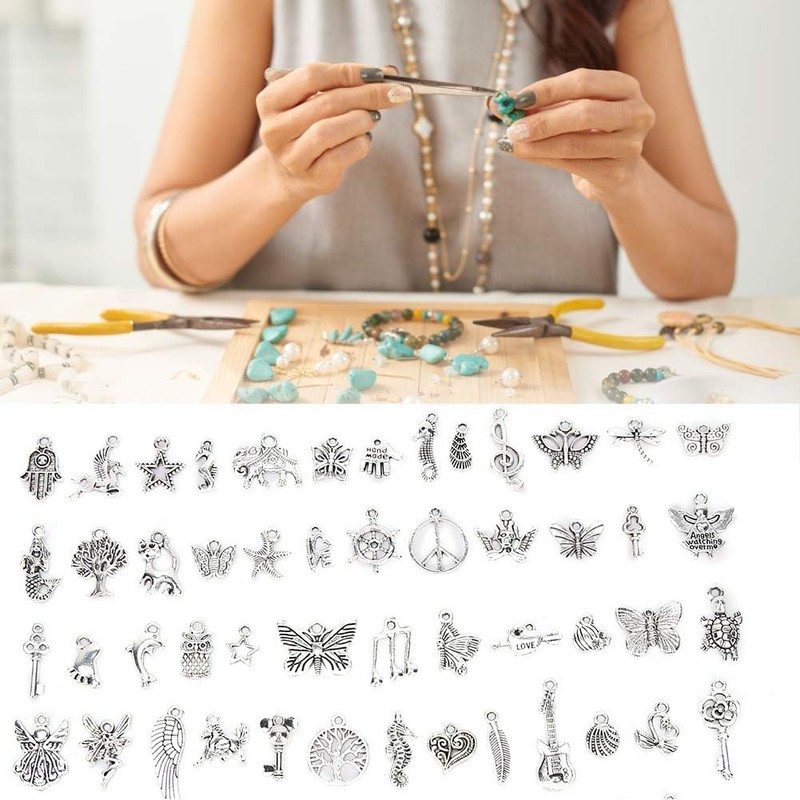 Set de 100 Piezas de Dijes Tibetanos accesorios de plata