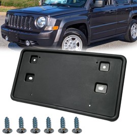 GZVKE Front Bumper License Plate Frame Mounting Bracket Tag Holder Fits for 2011 2012 2013 2014 2015 2016 Jeep Patriot Replace 68080450AA CH1068126