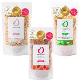 AMAGURA Whole Amazake Granola, 5.6 oz (160 g) x 3 Bags Value Set, No Sugar, No Additives, Low Calorie, Low Sugar Gluten-Free, Sugar Off, Sugar Cut, Sugar Free, No Sugar, Oatmeal, Amagra