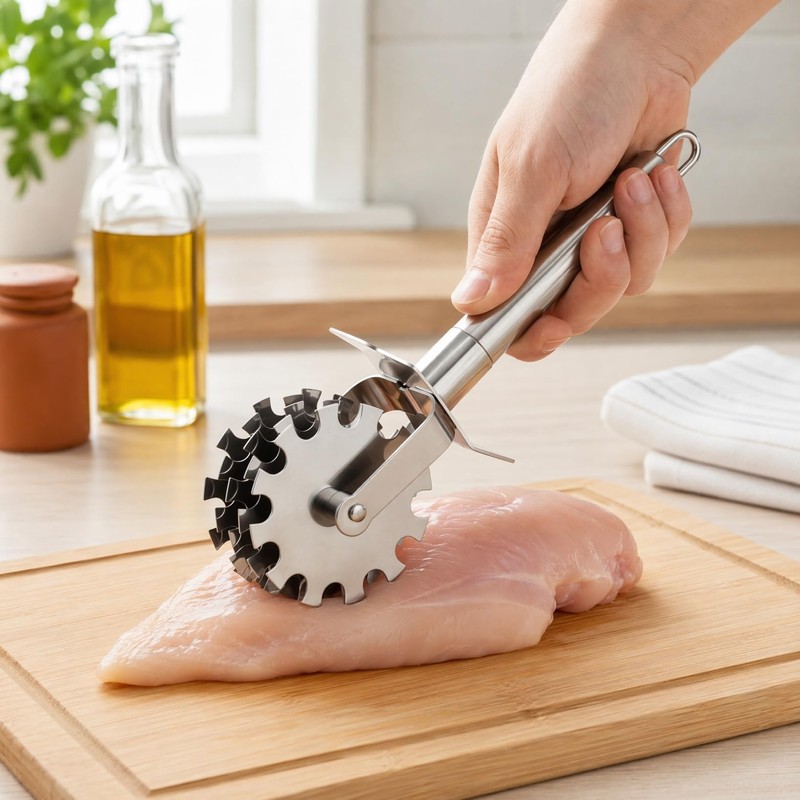 Angoily Steak tenderiser meat tenderiser stainless steel rolling meat tenderiser