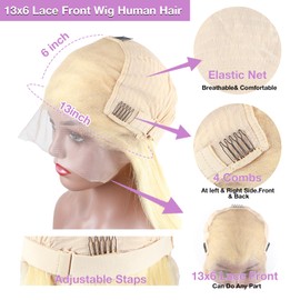 613 Lace Front Wig Human Hair Pre Plucked Blonde Wig Human Hair 180% Density 13x6 Straight HD Lace Frontal Wig Glueless Wigs Human Hair With Baby Hair 24 Inch