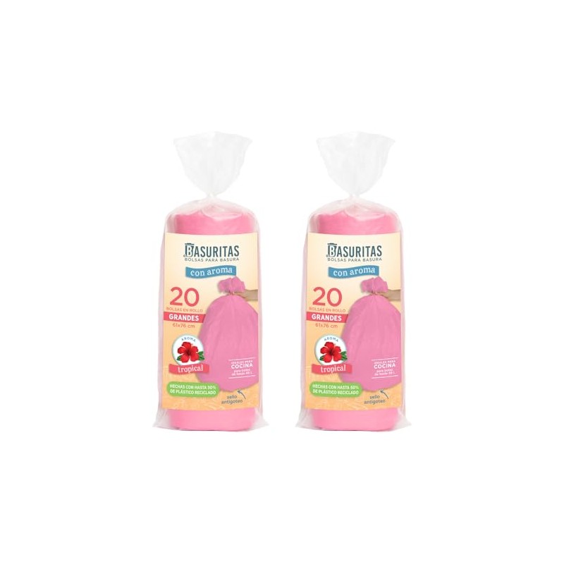 Basuritas | 40 Bolsas De Basura Con Aroma Tropical Basuritas,