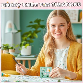 DIYSELF 4 PCS Exacto Knife with 40 Spare #11 Exacto Blades, Craft Knife, Hobby Knife, Exacto Knife Set for Crafting, Art, Scrapbook, Sculpting, Precision Exacto Knives for Paper, Leather, Vinyl