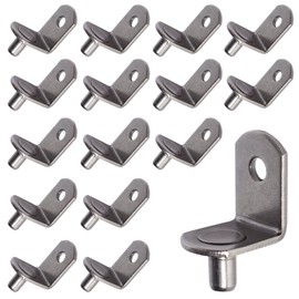 SDTWZW 5mm Shelf Pegs L-Shaped Cabinet Support Pins Bracket Style Clips for Bookcase Kitchen Closet Shelves Holders,16 PCS Gun Metal