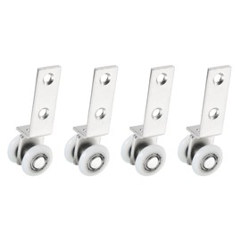 sourcing map 4Pcs Curtain Hanging Wheel, Window Track Rollers Smoothly Bearing Pulley, Silver