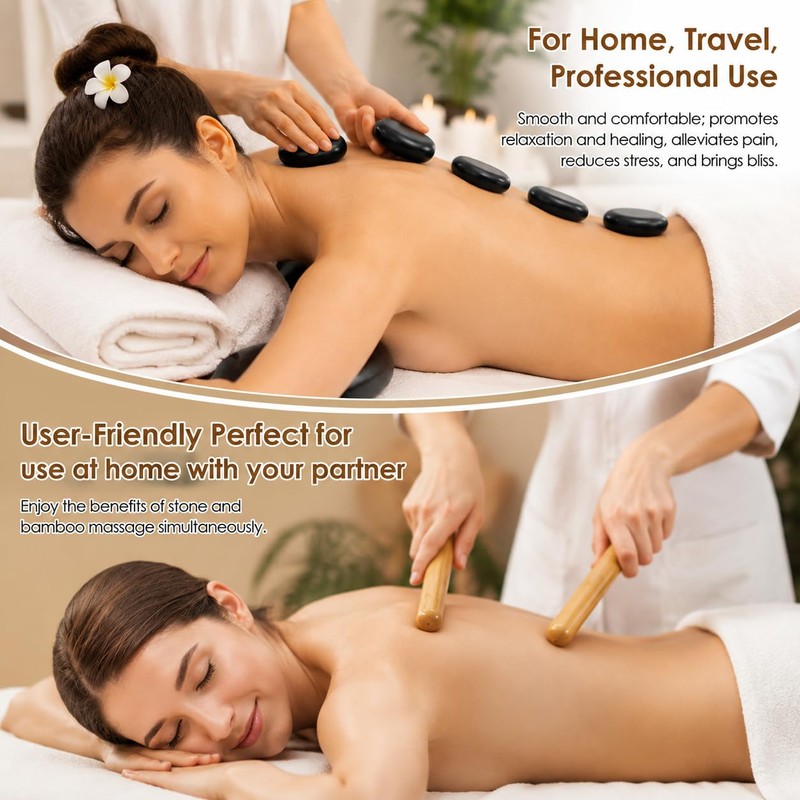Freudeere 21Pieces Hot Stones Massage Set,Hot Stones Massage Warmer Kit