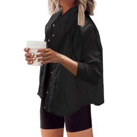 SENSERISE Womens Puffer Vest Quilted Vest Oversized Lightweight Vests Outerwear Padded Jacket Winter Fall Outfits(Black,M)