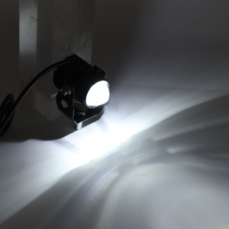 Pair Motorcycle LED Spotlight High Low Beam Yellow White Light
