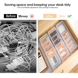 PGTDCAMU Cable Organizer Storage Box with 16 Cable Ties,Charger Cable Cord Storage Organizer,Power Cord Organizer for Office,Home,Desk Accessories Storage Stationery Supplies 1 PACK
