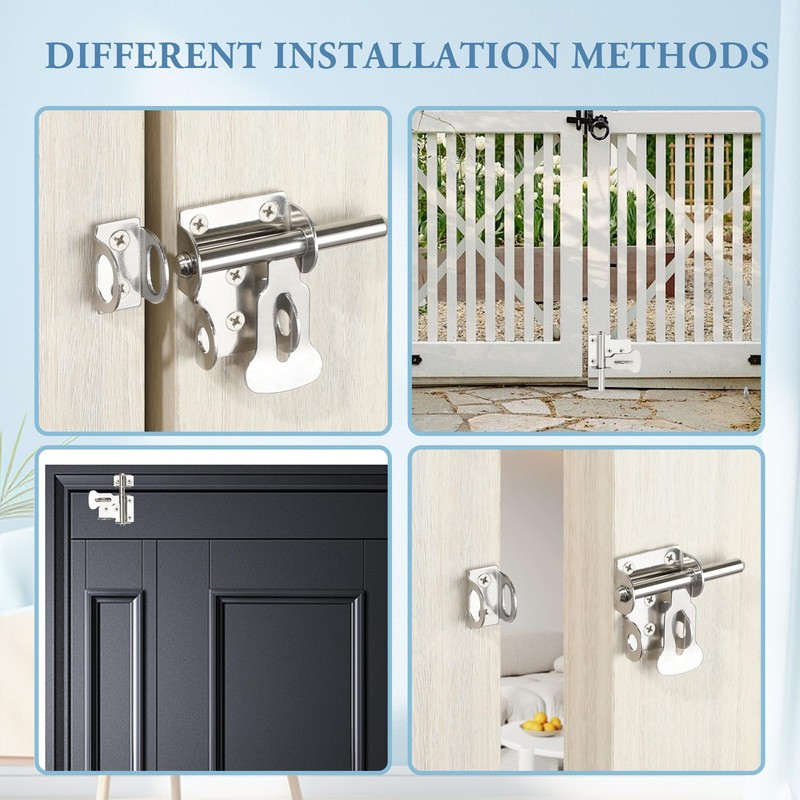 Mooche Slide Latch Lock Barrel Bolt with Padlock Hole, Barrel