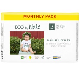 Eco by Naty Baby Diapers - Plant-Based Eco-Friendly Diapers, Great for Baby Sensitive Skin and Helps Prevent Leaking (Size 2, 132 Count)