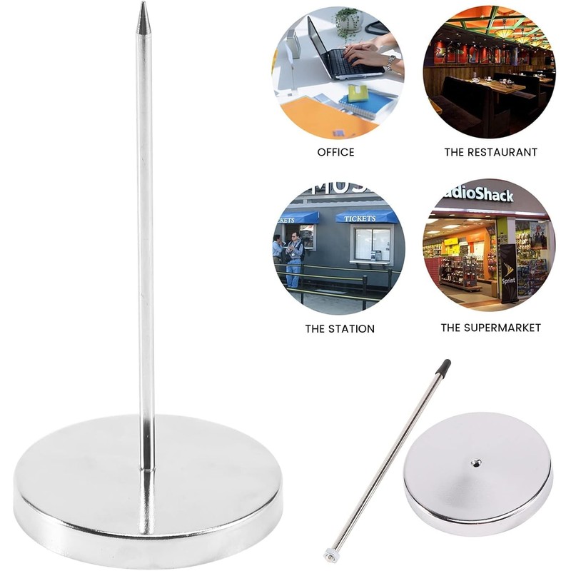 Silver Safe Memo Holder Spike Stick for Bill Receipt Note