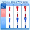 Baomain 100-Pack 0.11" Female Quick Disconnect Spade Terminals, 22-16 AWG