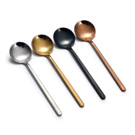 LINWIN 8 Pcs Coffee Spoons Teaspoons 5.3-Inch Matte Frosted Handle Stainless Steel Espresso Spoons for Coffee Ice Cream Sugar Dessert Cake Soup