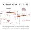 Visualites 1 Crystal 1.00 Power Lightweight Rimless Rectangle Reading Glasses