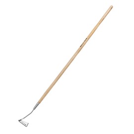 Berry&Bird Swoe Garden Hoe, 61.8'' Stainless Steel Long Handled 3 Edge Hoe with Wooden Hand, Mini Angled/Warren Hoe, Soil Cultivator Weeding Tool for Grass Flower Backyard