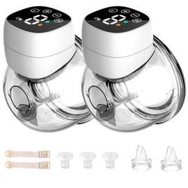 Extractor de leche portátil doble de bajo ruido, sin dolor, manos libres, extractor de leche eléctrico con 3 modos y 9 niveles, 24 mm, bridas...      