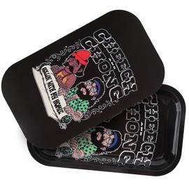 MATIHOOS Metal Tray with Magnetic Lid, Cute Decorative Tray, Ideal Storage for Home or Travel, 11 x 7 Inches (Black)