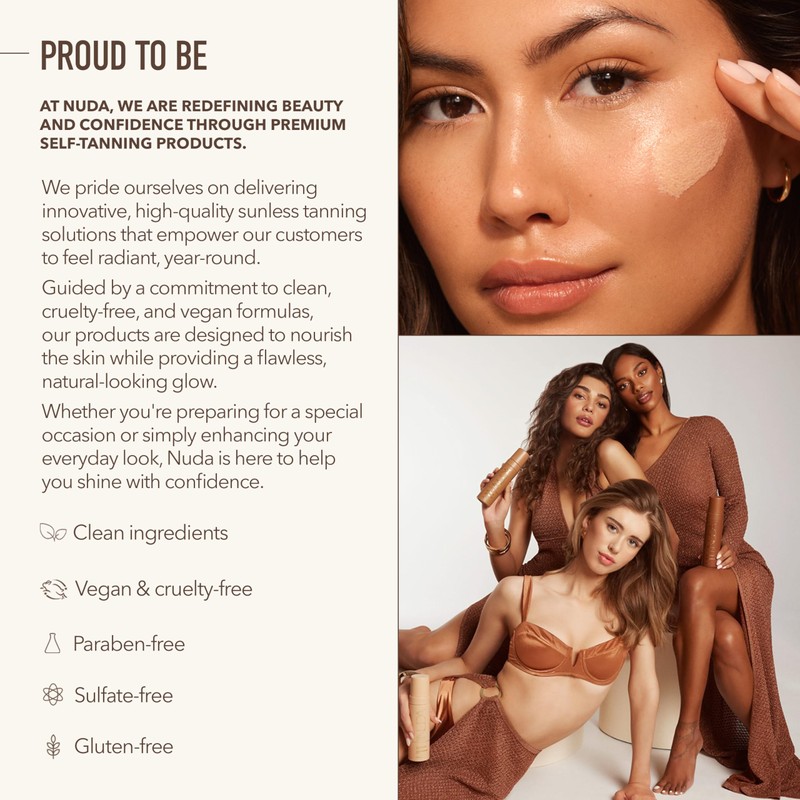 Nuda CloudMist Express Face Tan Water, Lightweight Transfer-Resistant Self Tanning