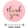 CAA Trading™ 100 x Pink Thank You Stickers Gold Lettering