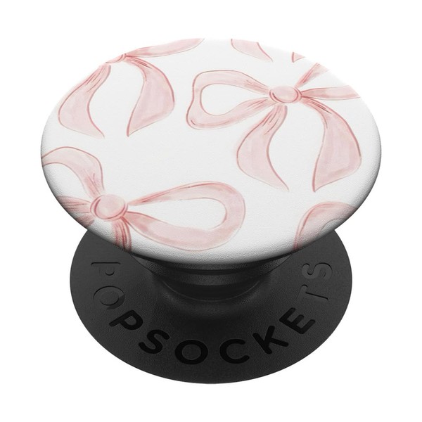 Kokette große korallenrosa Bandschleifen, Aquarell PopSockets Klebender PopGrip