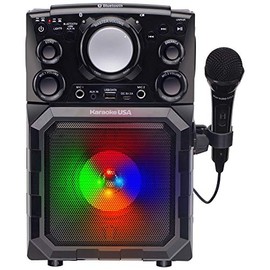 Karaoke USA Portable MP3 Karaoke Player with Bluetooth, PA, and Built-In Battery (GQ410) , Black