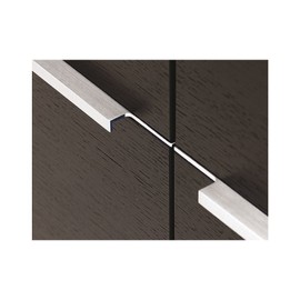 JUVA Cabinet handle, AG10011, furniture handle, 696 mm, 1 piece, flush-mounted handle, black, square cabinet door handle with harp bar, aluminium handle profile for inlet, design handle kitchen