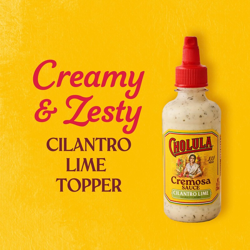Cholula Cremosa Sauce, Cilantro Lime, Mild Heat, Creamy Squeezable Topping