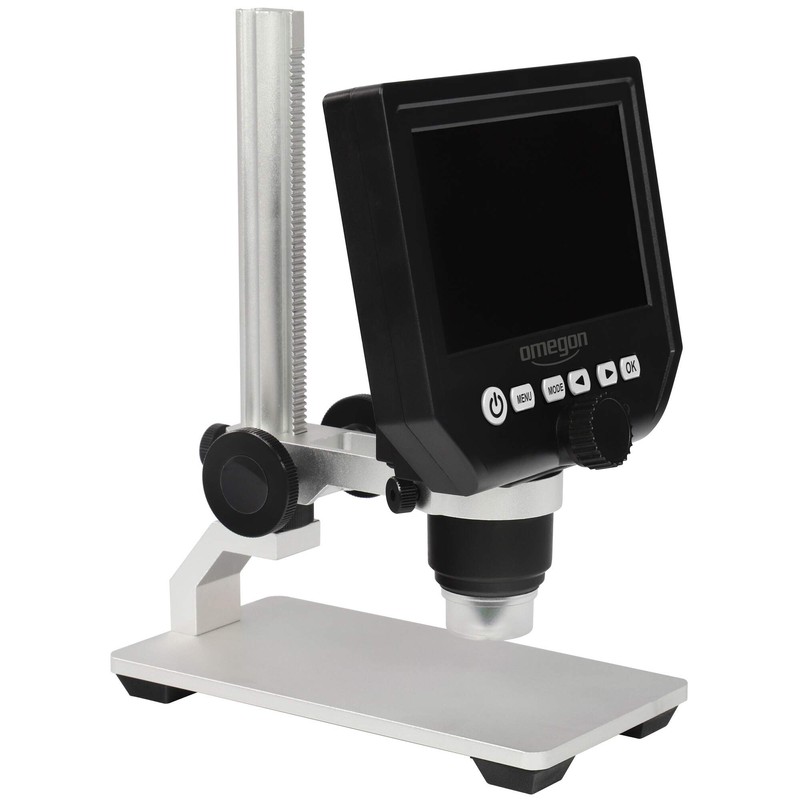 Omegon Digitalmikroskop DigiStar, 1x-600x Zoom, 4,3 Zoll HD-LCD Farbdisplay, integrierte