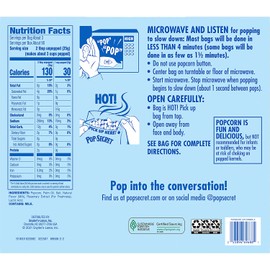 Pop Secret Microwave Popcorn, Homestyle Butter Flavor, 3 Ounce Sharing Bags, (Pack of 30)