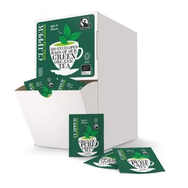 Clipper Organic Pure Green Tea Bags | 250 Individually Wrapped Teabags | Bulk Buy for Home, Catering & Parties | Eco-Conscious, Fair Trade Tea | Natural, Unbleached, Plant-Based & Biodegradable Bags