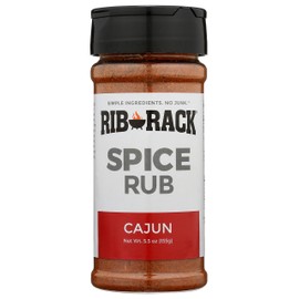 Rib Rack Dry Spice Rub - Cajun, 5.5 oz. - Meat Seasoning for BBQ, Grill, Smoker - All Natural Ingredients (Packaging May Vary)