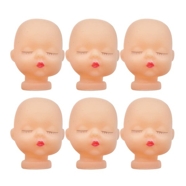 HEALLILY 10 Pieces Vivid Baby Doll Head Keychain Accessories for DIY Craft Art Painting Body Part Replacement Baby Shower Party Favors Gifts