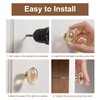 CLCTK 8 Pack Champagne Crystal Cabinet Knobs, Gold Cabinet Glass