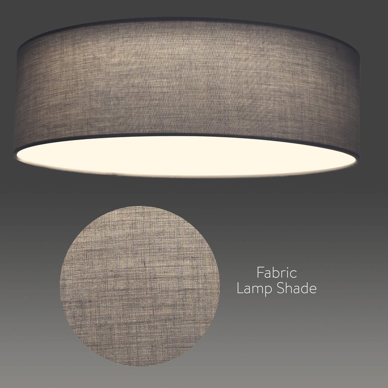 Navaris Flush Mount Ceiling Light - 15.75" Diameter Drum Lamp