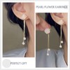 Pearl Flower Earrings for Women Dainty Flower Stud Earrings for