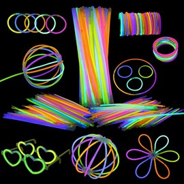 VEYLIN Glow Sticks Party Pack,64 Pieces Glow Party Supplies Include 30 Glow Sticks 30 Bracelet Connectors 2 Eye Glasses kits 2 Ball Connectors for Adults and Kids