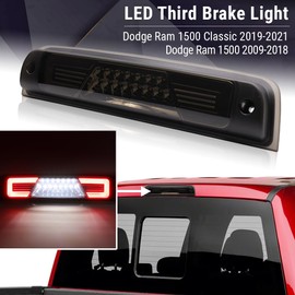 Syneticusa LED Smoked Lens Third Brake Light Replacement for 2009-2018 Dodge Ram 1500 2500 3500 Roof Cargo Lights High Mount Stop Lamp 3rd Brake Light Assembly