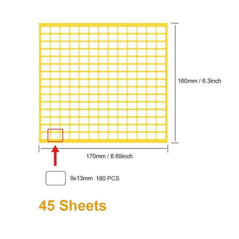 XINGSUI Small White Labels-8100pcs 9 x 13 mm Matte White
