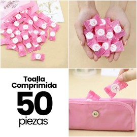 Set 50 Piezas Toalla Comprimida Compacta Limpieza Facial