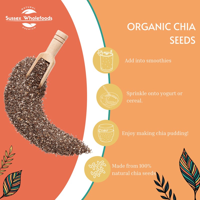 Sussex Wholefoods Organic Chia Seeds 500g