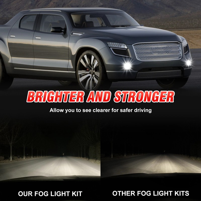 SHENKENUO 2PCS LED Fog Lights Bumper Lamps Assembly for 2007-2014