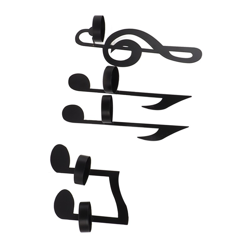 4Pcs Unique Iron Black Music Note Wall Sconce Candle Holder