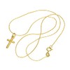 jewellerybox Small Gold Plated Sterling Silver Cross Necklace - 14