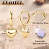 CASSIECA 18K Gold 925 Sterling Silver Hoop Earrings for Women